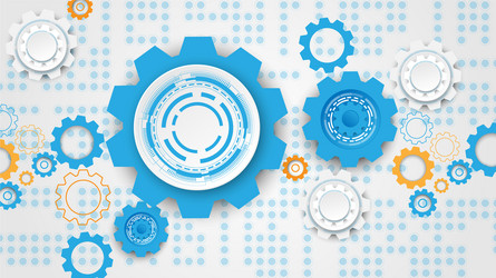 gear circuit technology background vector image