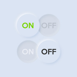 icon on and off toggle switch button neumorphism vector