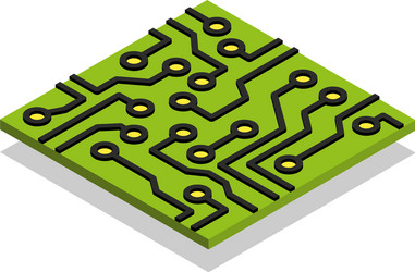 Isometric Computer Chip Circuit Board vector image