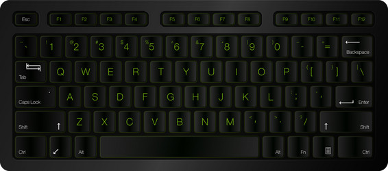 Realistic keyboard top view computer vector