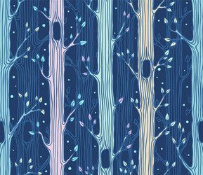 Seamless pattern with trees vector