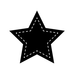 star shape with dotted stitches empty tag patch vector image