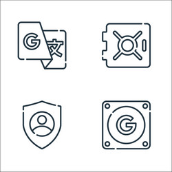 Suite line icons linear set quality vector