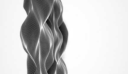 abstract waves is made in a wireframe style vector image