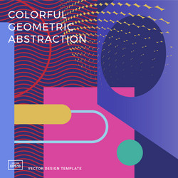 design template with colourful geometric shapes vector image