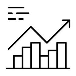 graph icon in thin line style graphic design vector image