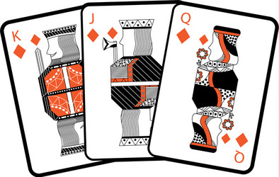 Jack queen and king poker cards hand vector