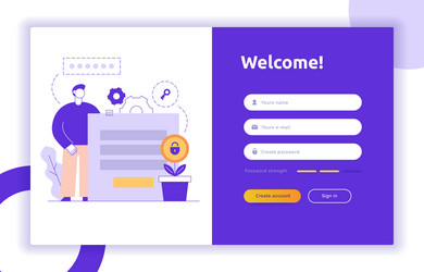 Login ui ux design concept vector