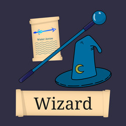 Template game character class wizard vector