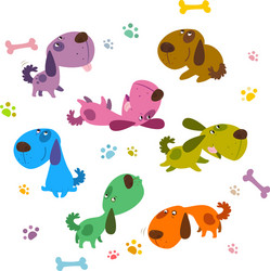 Cheerful Cartoon Dogs Vector Image