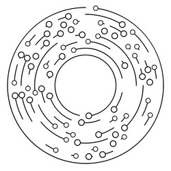 Circular concentric lines segmented circles vector