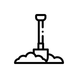 digging icon thin linear style design isolated vector image