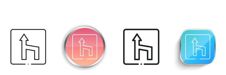end of lane icon thin linear regular and button vector image