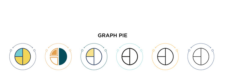 graph pie icon in filled thin line outline vector image