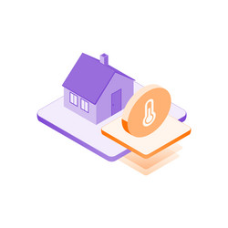 icon smart home temperature sensor isometric vector image
