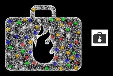 Net mesh emergency case icon with colored glare vector