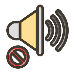 no sound thick line filled colors icon vector