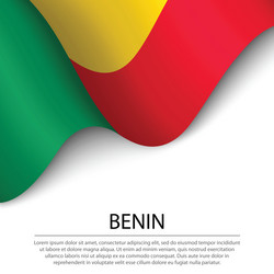 Benin Flag on White Banner vector