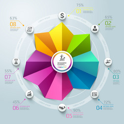 Business infographics circle origami template vector