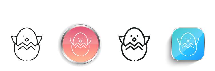 chick icon thin linear regular and button style vector image