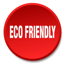 Eco friendly red round flat isolated push button vector