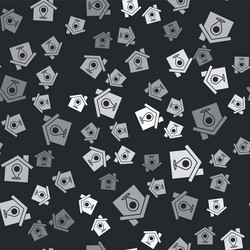 grey map pointer with house icon isolated seamless vector image