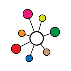 hub flat network icon connect structure symbol vector image