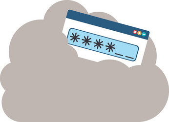 Isolated cloud computing and password design vector