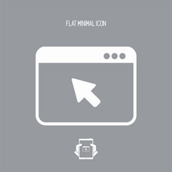 browser and pointer - flat minimal icon vector image