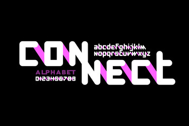 connect font alphabet letters and numbers vector image