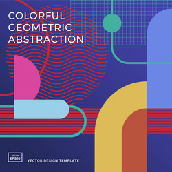 design template with colourful geometric shapes vector