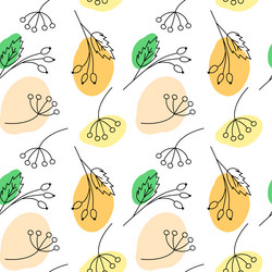 endless pattern from outline branches with spots vector image