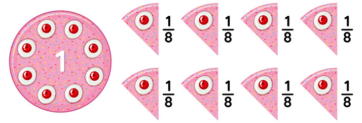 fractions using donut slice visuals vector image