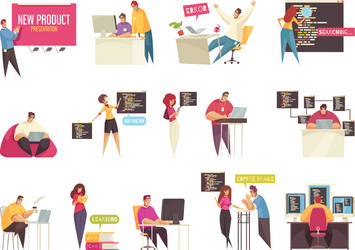 programmer office set vector image