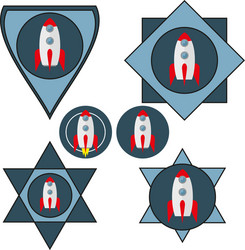 Set of chevrons with a spaceship vector