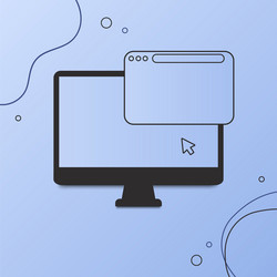 abstract flat design computer with blank browser vector image