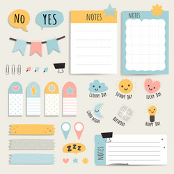 Colorful stationery set vector