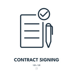 Contract signing icon document agreement vector