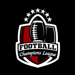 Football championship logo with ball sport vector