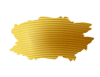 Gold paint brush stroke set Royalty Free Vector Image