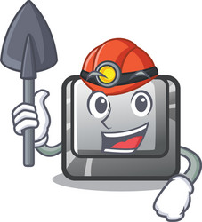 miner button b on a mascot keyboard vector image