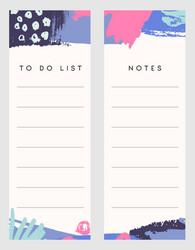 notes and to do list templates vector image