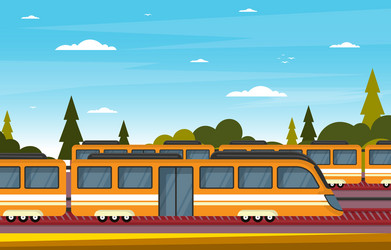Railway railroad side public transport commuter Vector Image