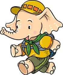 running little baby elephant scout Vector Image