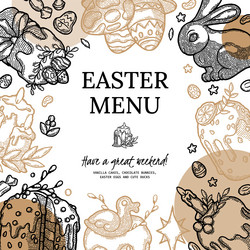 rustic easter menu template as image ready vector image