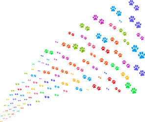 Source stream of paw footprints vector