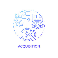 Acquisition blue gradient concept icon vector