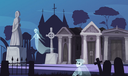 cartoon cemetery vector