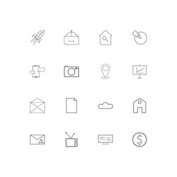 internet of things linear thin icons set outlined vector image