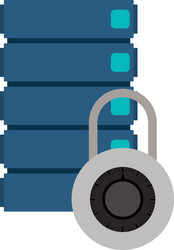isolated web hosting and padlock design vector image